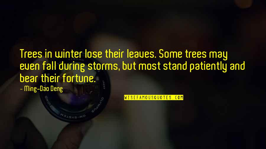 Storms And Trees Quotes By Ming-Dao Deng: Trees in winter lose their leaves. Some trees