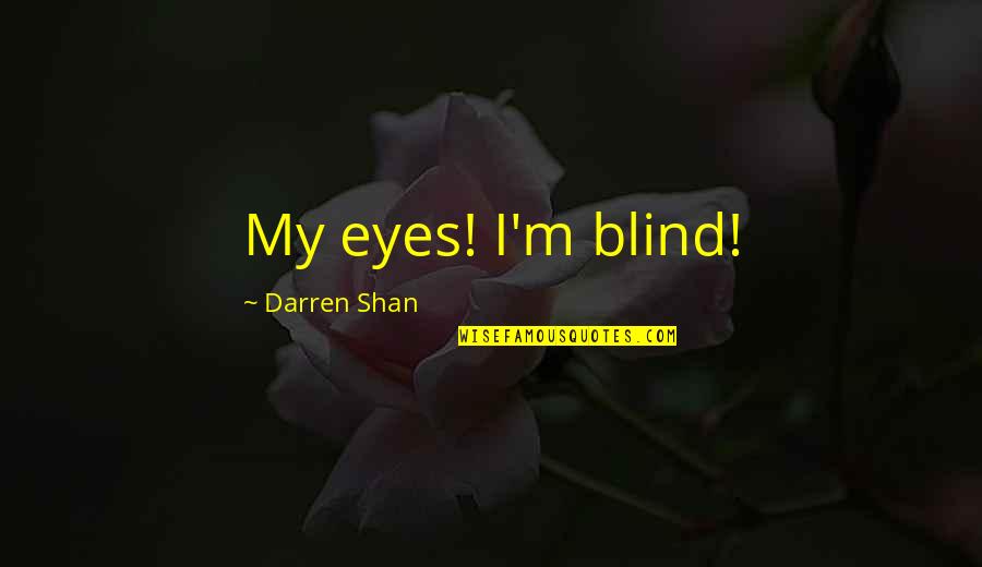 Story About In Love Old Couple Quotes By Darren Shan: My eyes! I'm blind!