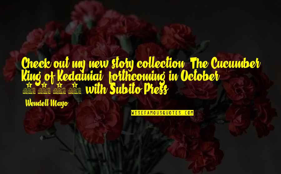 Story Collection Quotes By Wendell Mayo: Check out my new story collection, The Cucumber
