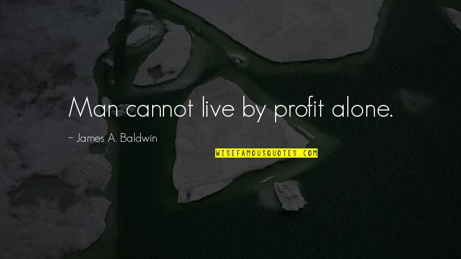 Story Making Software Quotes By James A. Baldwin: Man cannot live by profit alone.