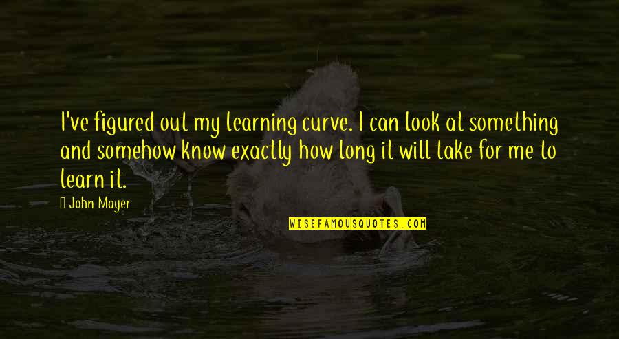 Story Starter Quotes By John Mayer: I've figured out my learning curve. I can