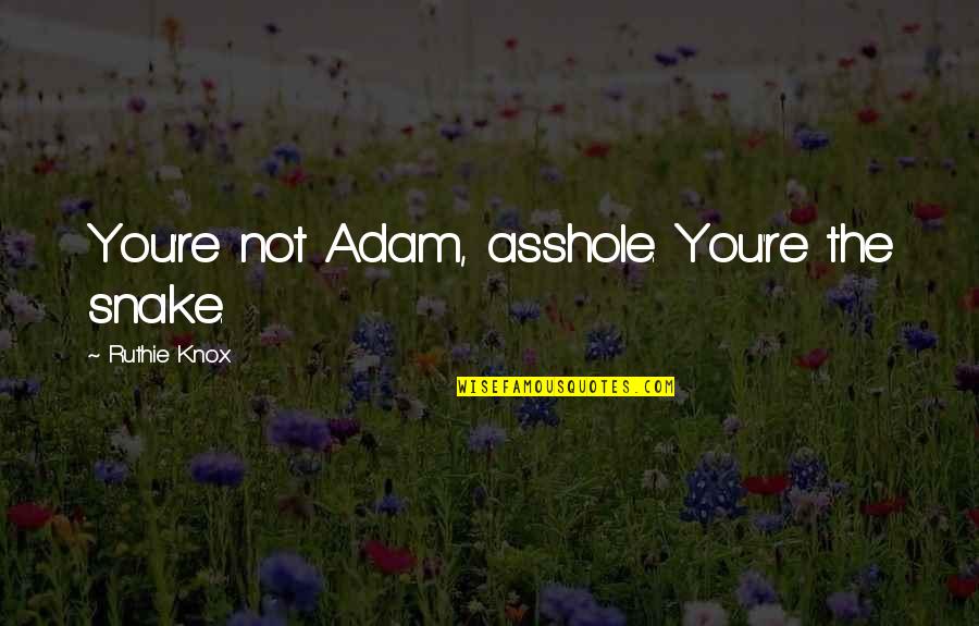 Storyswap Asriel Quotes By Ruthie Knox: You're not Adam, asshole. You're the snake. Storyswap Asriel Quotes By Ruthie Knox: You're not Adam, asshole. You're the snake.