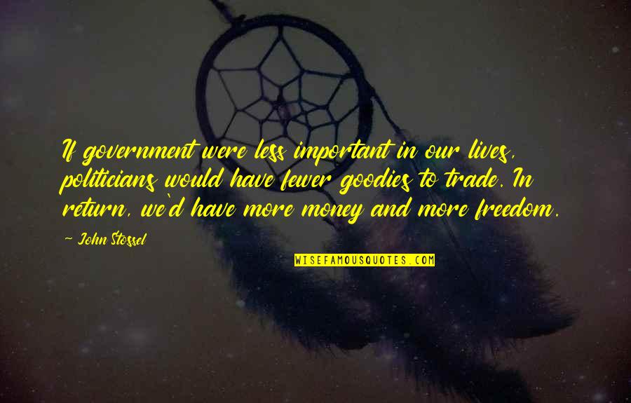Stossel John Quotes By John Stossel: If government were less important in our lives, Stossel John Quotes By John Stossel: If government were less important in our lives,