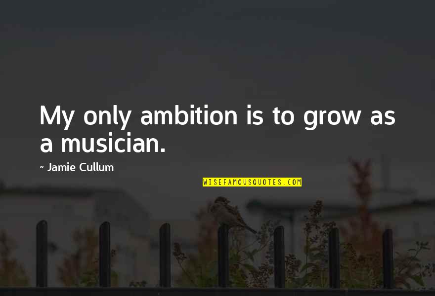 Strahlender Quotes By Jamie Cullum: My only ambition is to grow as a Strahlender Quotes By Jamie Cullum: My only ambition is to grow as a