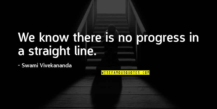 Straight Lines Quotes By Swami Vivekananda: We know there is no progress in a