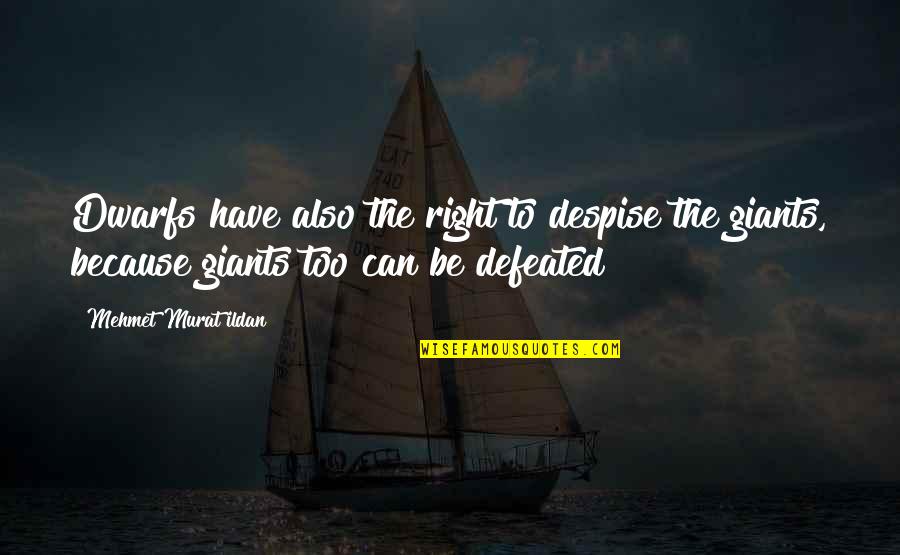 Straight Outta Quotes By Mehmet Murat Ildan: Dwarfs have also the right to despise the