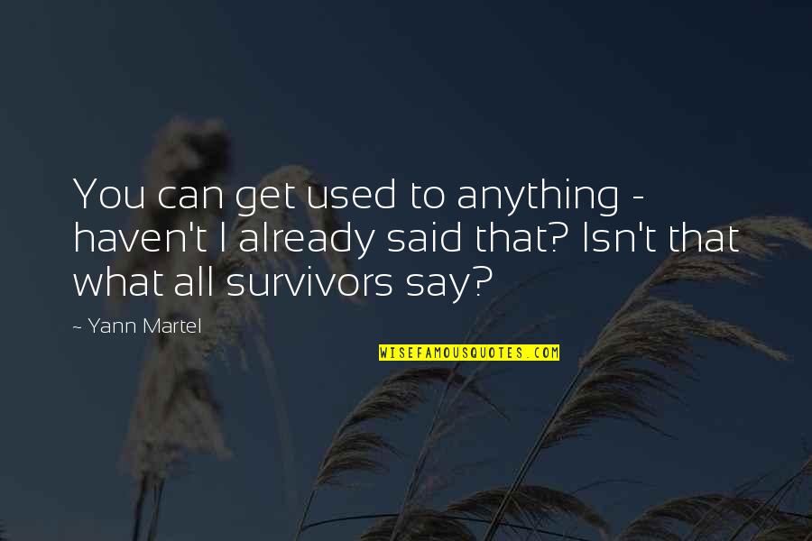 Straight Path Islamic Quotes By Yann Martel: You can get used to anything - haven't Straight Path Islamic Quotes By Yann Martel: You can get used to anything - haven't