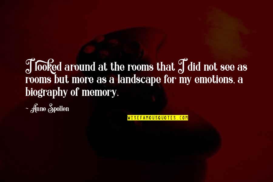Straightly Synonyms Quotes By Anne Spollen: I looked around at the rooms that I Straightly Synonyms Quotes By Anne Spollen: I looked around at the rooms that I