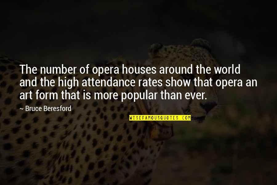 Strain Hunters Quotes By Bruce Beresford: The number of opera houses around the world