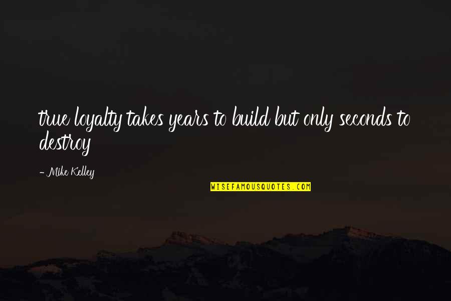 Straitjacketed Greggerbits Quotes By Mike Kelley: true loyalty takes years to build but only