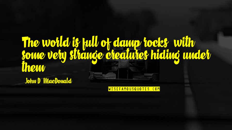 Strange World Quotes By John D. MacDonald: The world is full of damp rocks, with