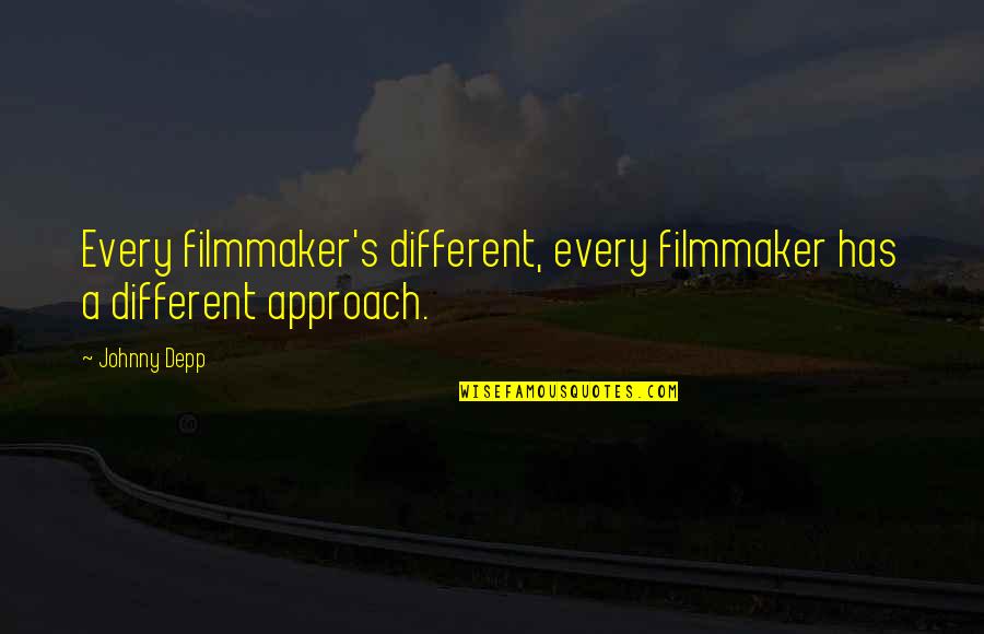 Strangenesses Quotes By Johnny Depp: Every filmmaker's different, every filmmaker has a different