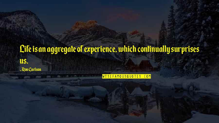 Stranger Friends Quotes By Ron Carlson: Life is an aggregate of experience, which continually