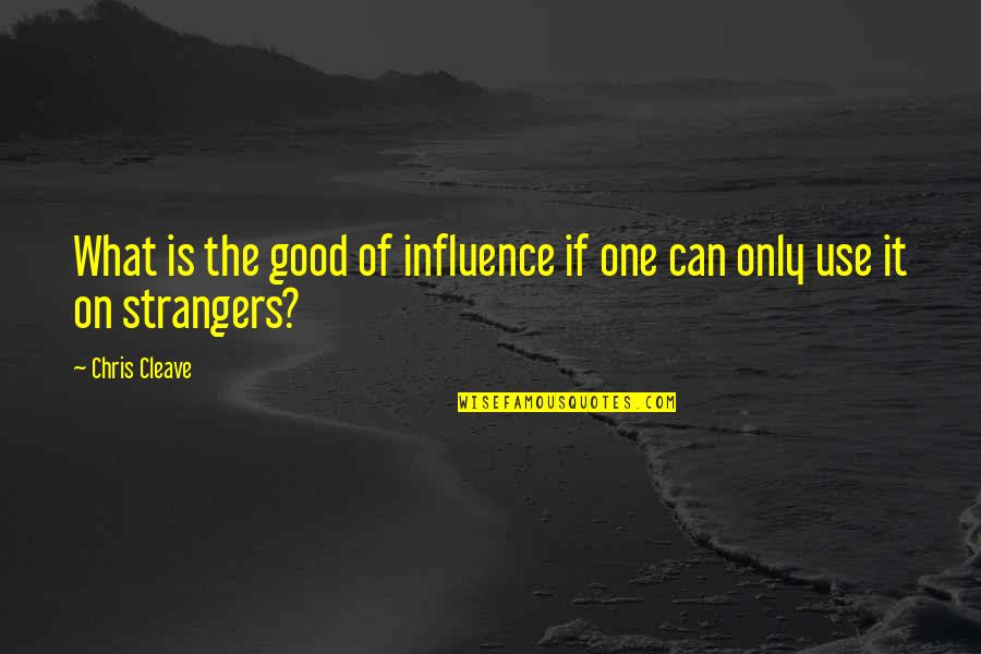 Strangers Quotes By Chris Cleave: What is the good of influence if one