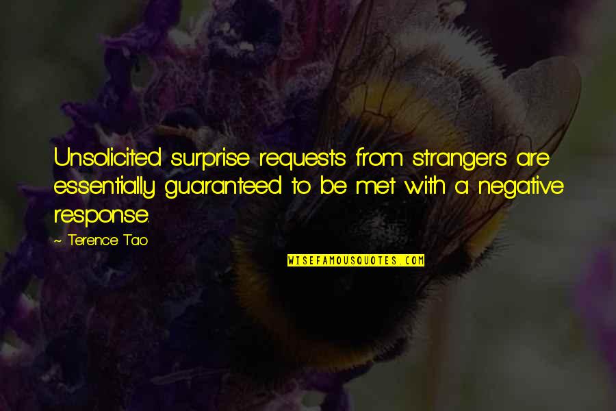 Strangers We Met Quotes By Terence Tao: Unsolicited surprise requests from strangers are essentially guaranteed
