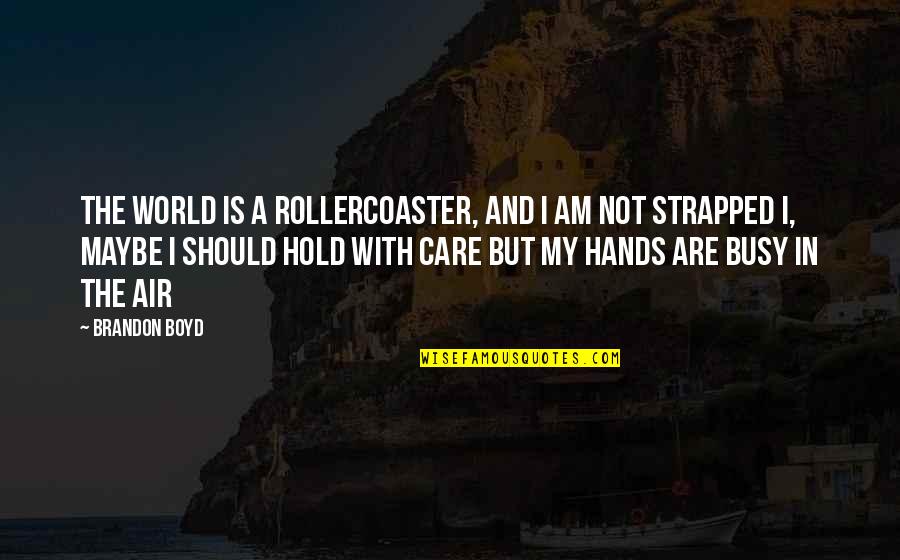 Strapped Up Quotes By Brandon Boyd: The world is a rollercoaster, and i am