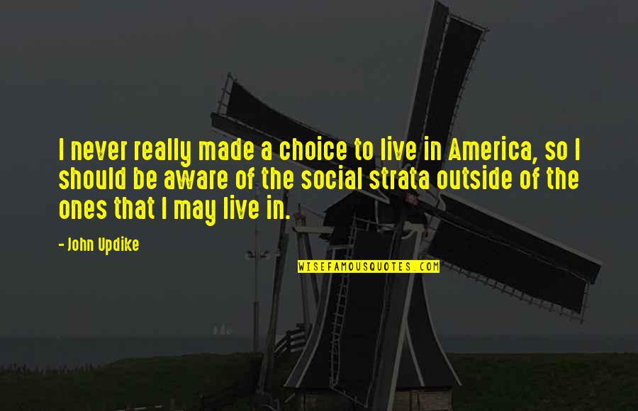 Strata Quotes By John Updike: I never really made a choice to live