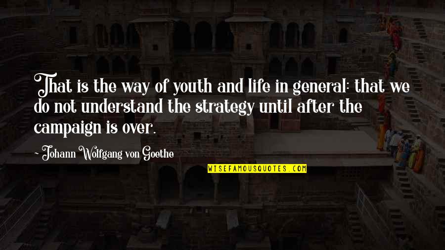 Strategy For Life Quotes By Johann Wolfgang Von Goethe: That is the way of youth and life