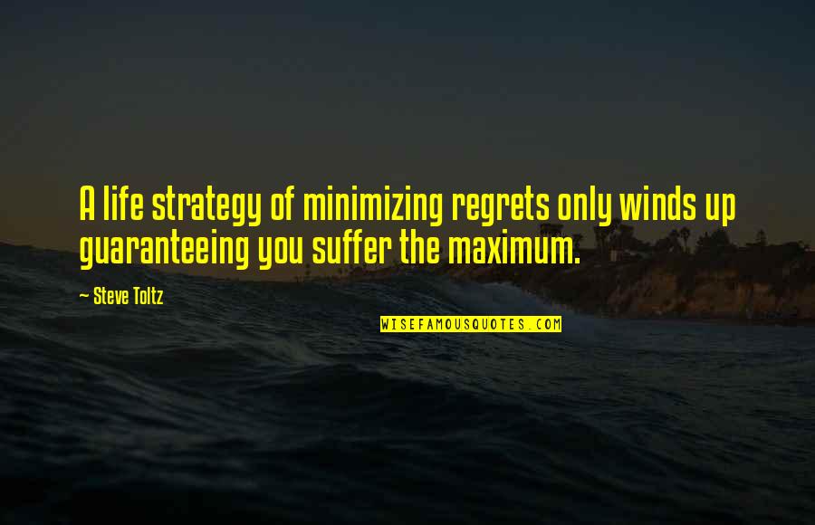Strategy Of Life Quotes By Steve Toltz: A life strategy of minimizing regrets only winds