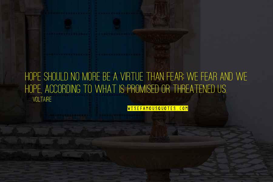 Strattam Quotes By Voltaire: Hope should no more be a virtue than