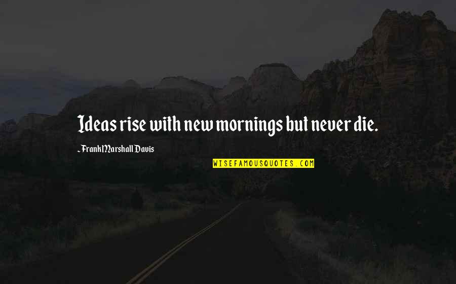 Straubes Aircraft Quotes By Frank Marshall Davis: Ideas rise with new mornings but never die. Straubes Aircraft Quotes By Frank Marshall Davis: Ideas rise with new mornings but never die.