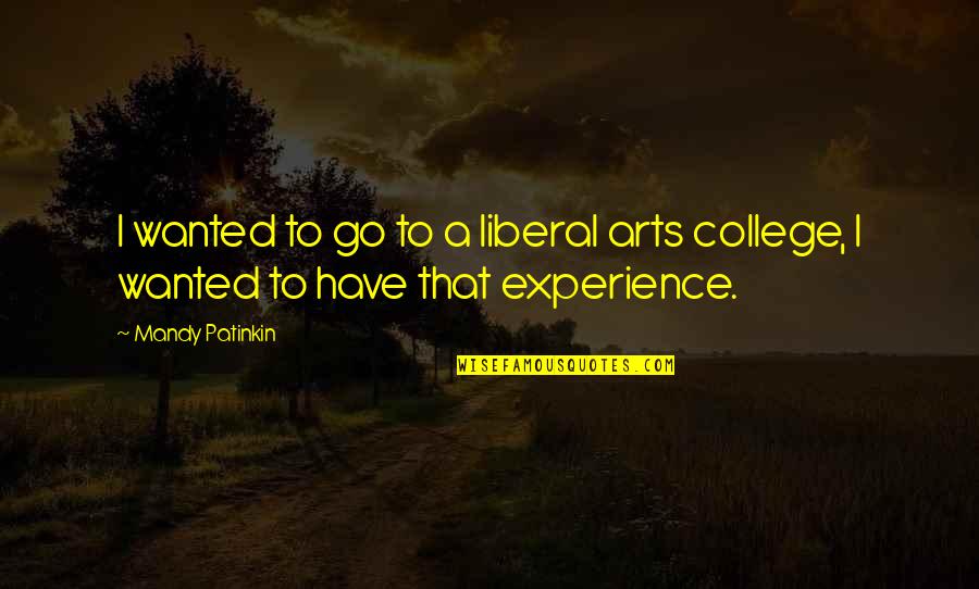 Straubing Beer Quotes By Mandy Patinkin: I wanted to go to a liberal arts