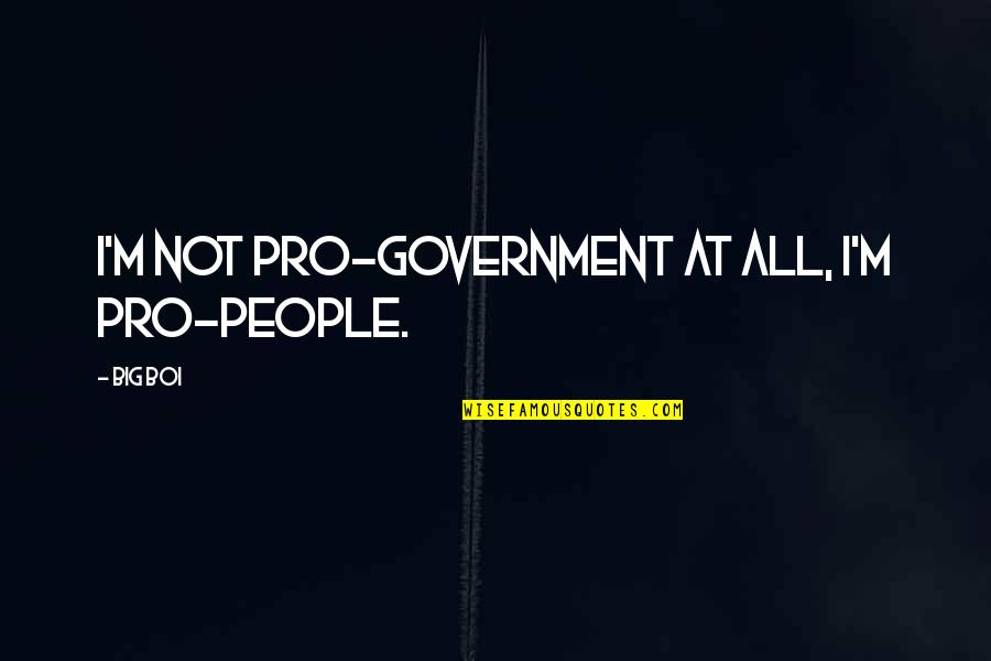 Straumann Andover Quotes By Big Boi: I'm not pro-government at all, I'm pro-people.