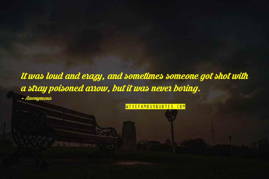 Stray Quotes By Anonymous: It was loud and crazy, and sometimes someone