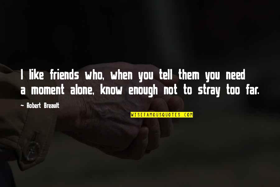 Stray Quotes By Robert Breault: I like friends who, when you tell them