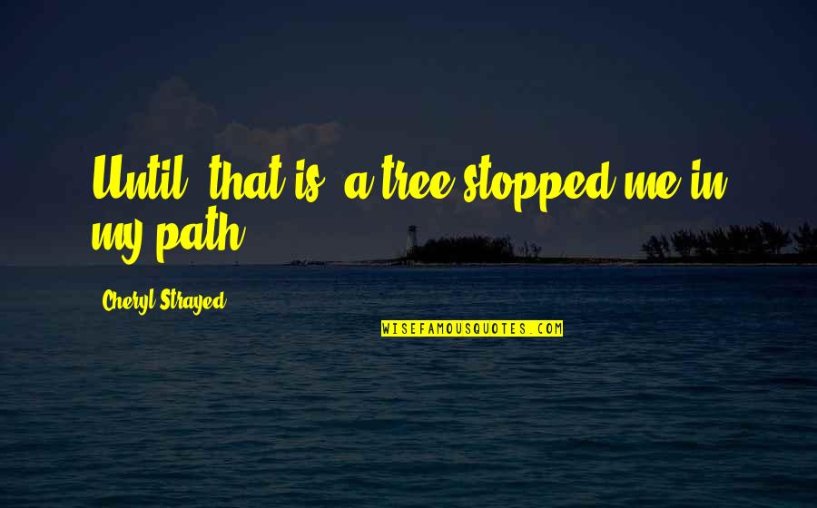 Strayed's Quotes By Cheryl Strayed: Until, that is, a tree stopped me in Strayed's Quotes By Cheryl Strayed: Until, that is, a tree stopped me in