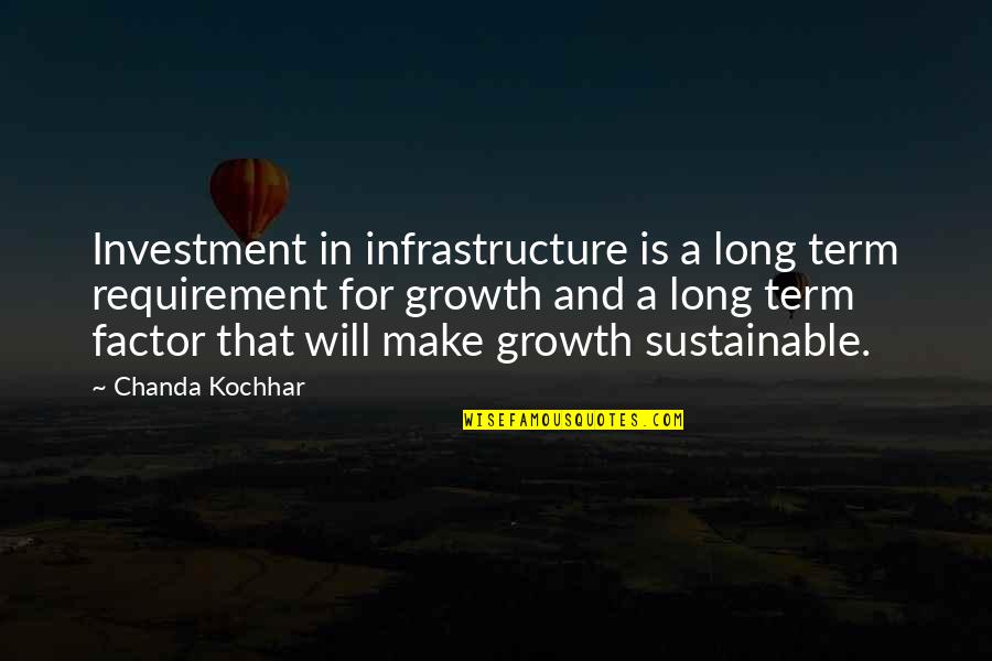 Strazzata Quotes By Chanda Kochhar: Investment in infrastructure is a long term requirement