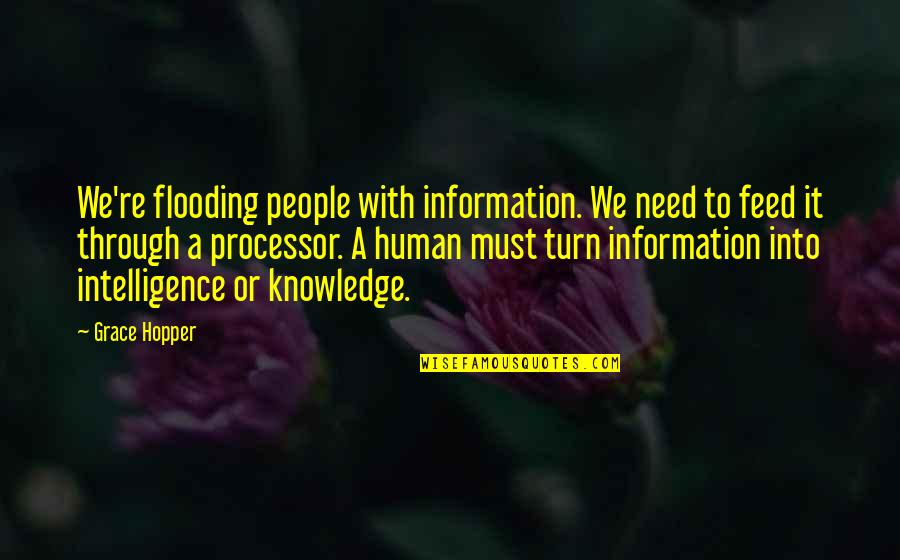 Stream Of Consciousness Quotes By Grace Hopper: We're flooding people with information. We need to