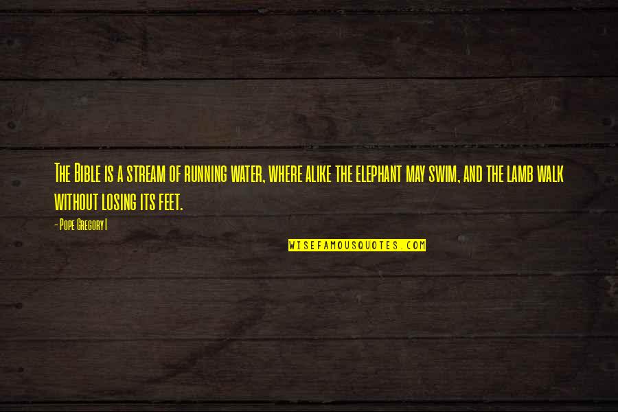 Stream Water Quotes By Pope Gregory I: The Bible is a stream of running water,