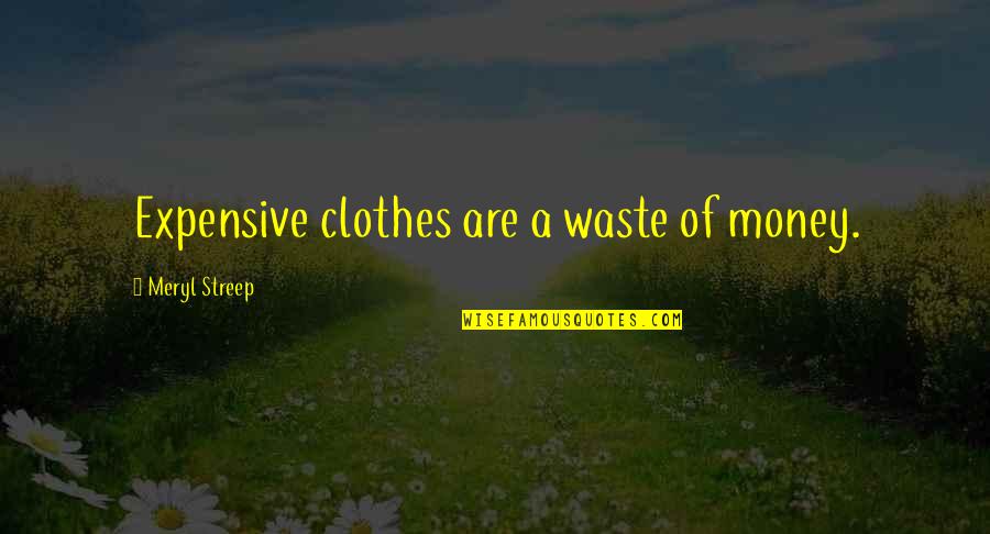 Streep's Quotes By Meryl Streep: Expensive clothes are a waste of money.