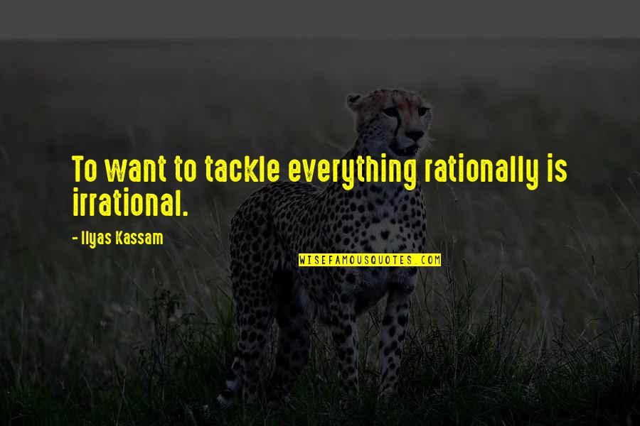 Streetcar Named Desire Eunice Quotes By Ilyas Kassam: To want to tackle everything rationally is irrational.