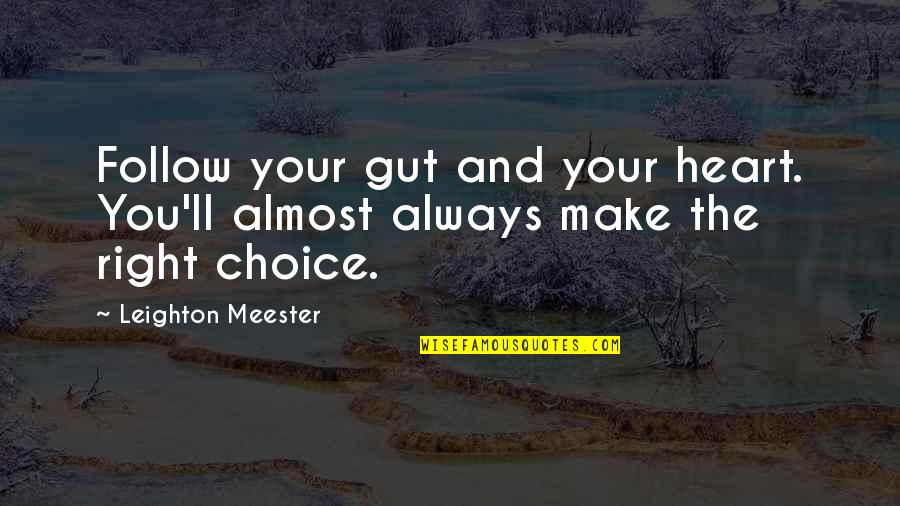 Streetwise Maps Quotes By Leighton Meester: Follow your gut and your heart. You'll almost
