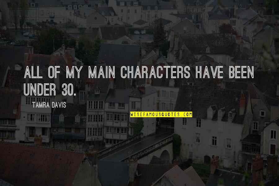 Stregnth Quotes By Tamra Davis: All of my main characters have been under Stregnth Quotes By Tamra Davis: All of my main characters have been under