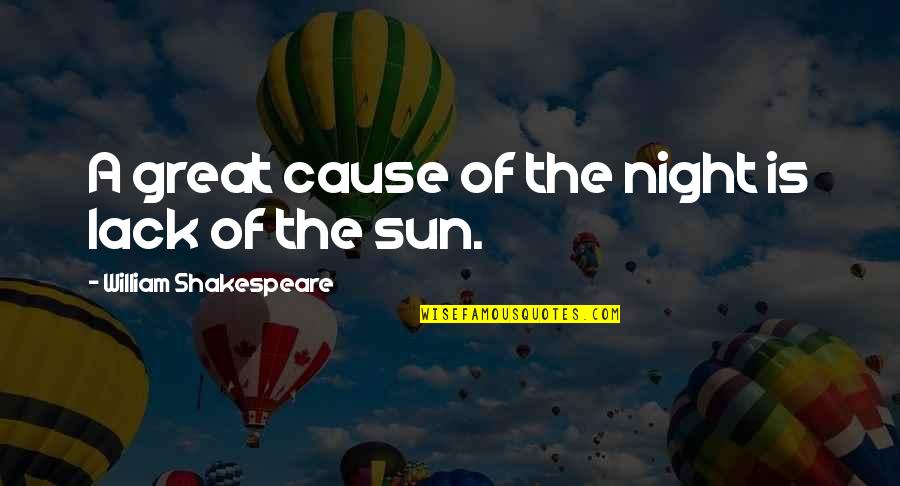 Stregone Del Quotes By William Shakespeare: A great cause of the night is lack