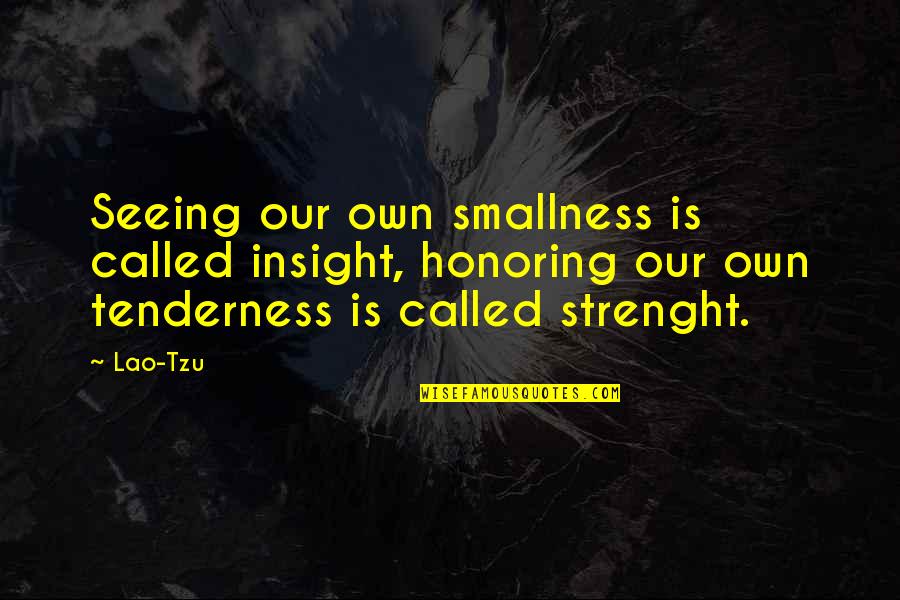 Strenght Quotes By Lao-Tzu: Seeing our own smallness is called insight, honoring Strenght Quotes By Lao-Tzu: Seeing our own smallness is called insight, honoring