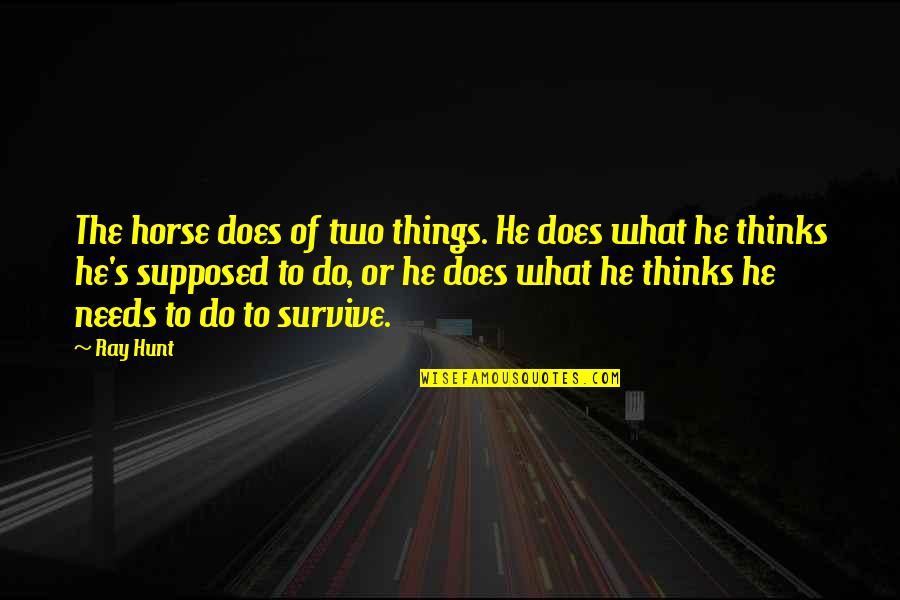 Strenght Quotes By Ray Hunt: The horse does of two things. He does