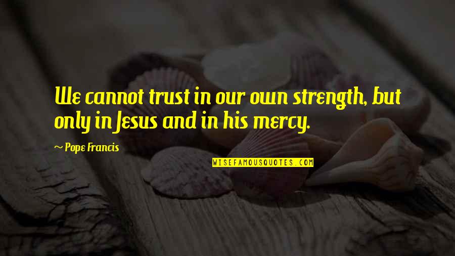 Strength And Trust Quotes By Pope Francis: We cannot trust in our own strength, but