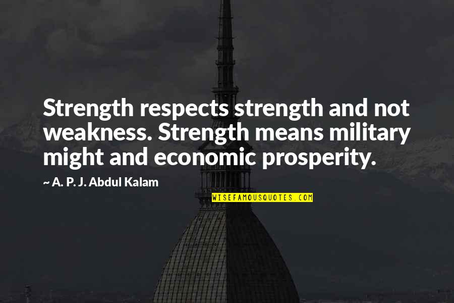 Strength And Weakness Quotes By A. P. J. Abdul Kalam: Strength respects strength and not weakness. Strength means