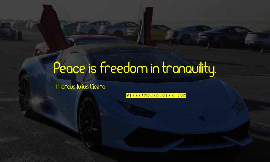 Strength For The Sick Quotes By Marcus Tullius Cicero: Peace is freedom in tranquility.