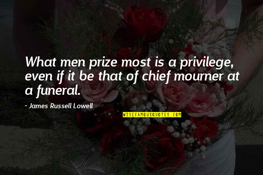 Strength From The Bible For Tattoos Quotes By James Russell Lowell: What men prize most is a privilege, even