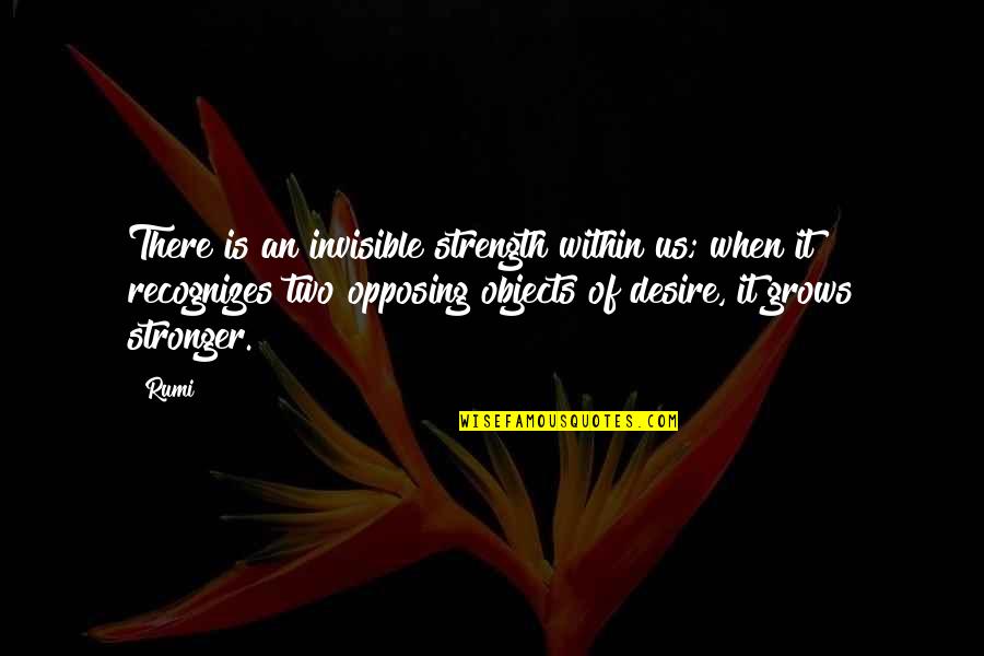 Strength Grows Quotes By Rumi: There is an invisible strength within us; when