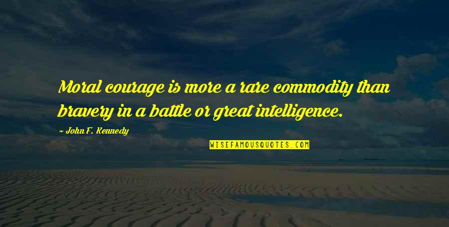 Strength In Hard Times God Quotes By John F. Kennedy: Moral courage is more a rare commodity than