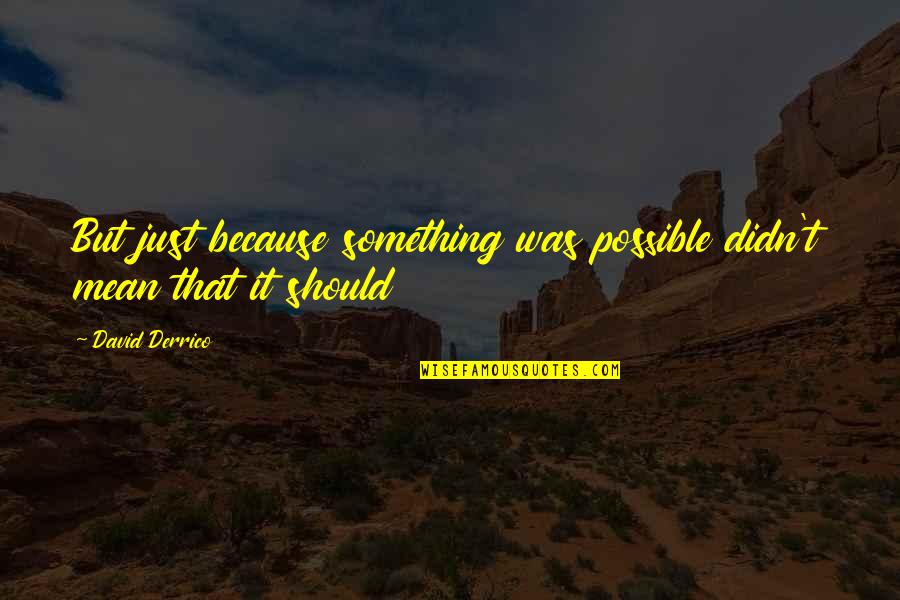 Strength In Spanish Quotes By David Derrico: But just because something was possible didn't mean