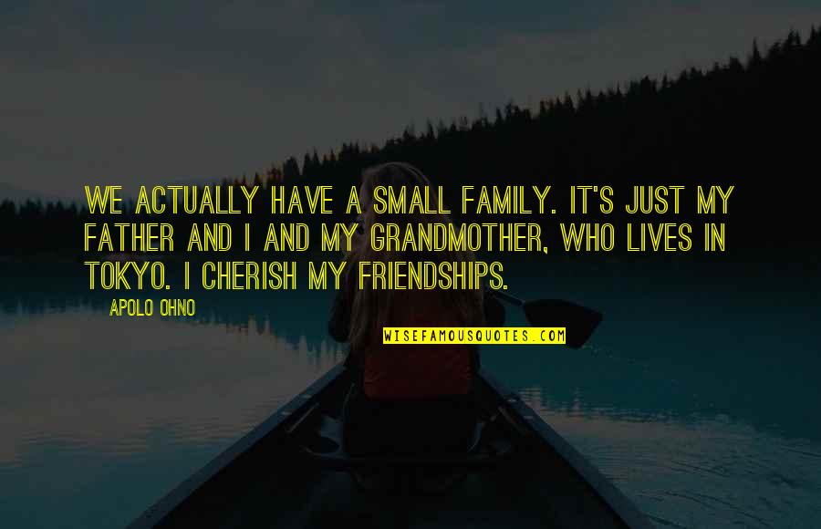 Strength In The Face Of Death Quotes By Apolo Ohno: We actually have a small family. It's just
