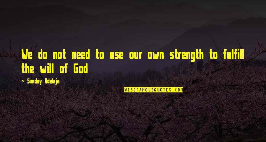 Strength Of God Quotes By Sunday Adelaja: We do not need to use our own