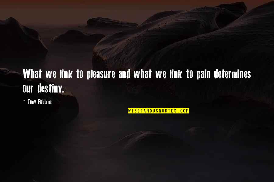 Strength Pain Quotes By Tony Robbins: What we link to pleasure and what we